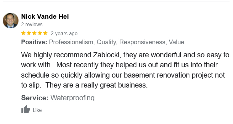 waterproofing warranty Elm Grove